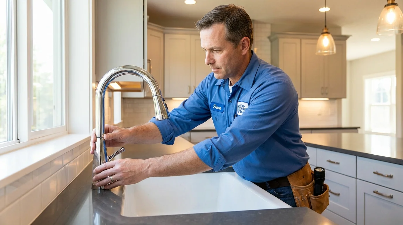 Kitchen faucet installation by Johns Plumbing LLC in Lyford