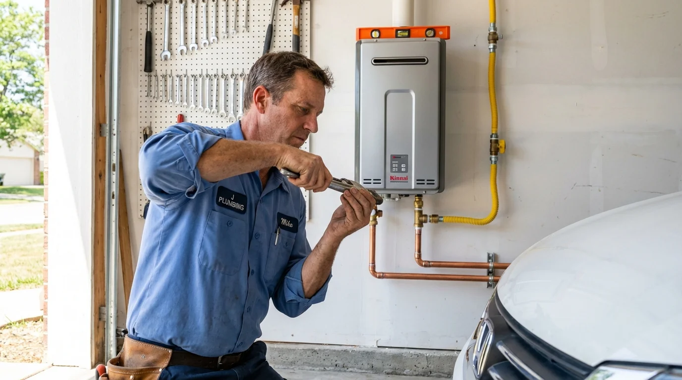Tankless water heater installation by a Johns Plumbing LLC plumber in Lyford